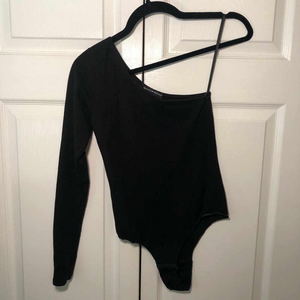 Women's Brandy Melville Black One Shoulder Bodysuit One Size (S)
